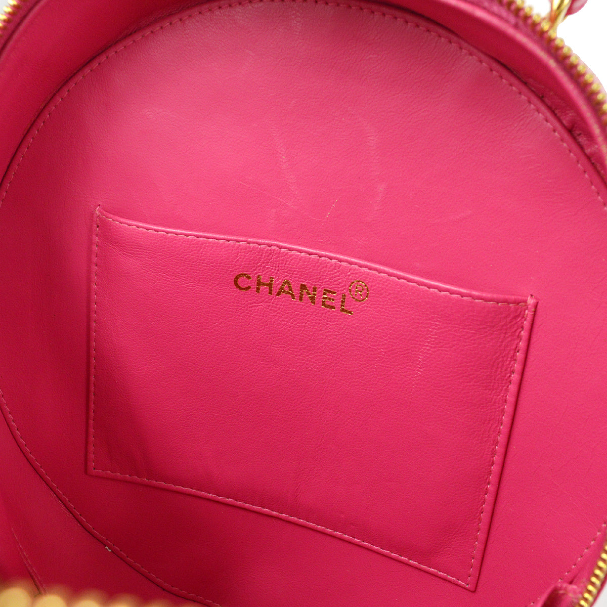 CHANEL 1994-1996 Round Vanity Handbag Pink 87880