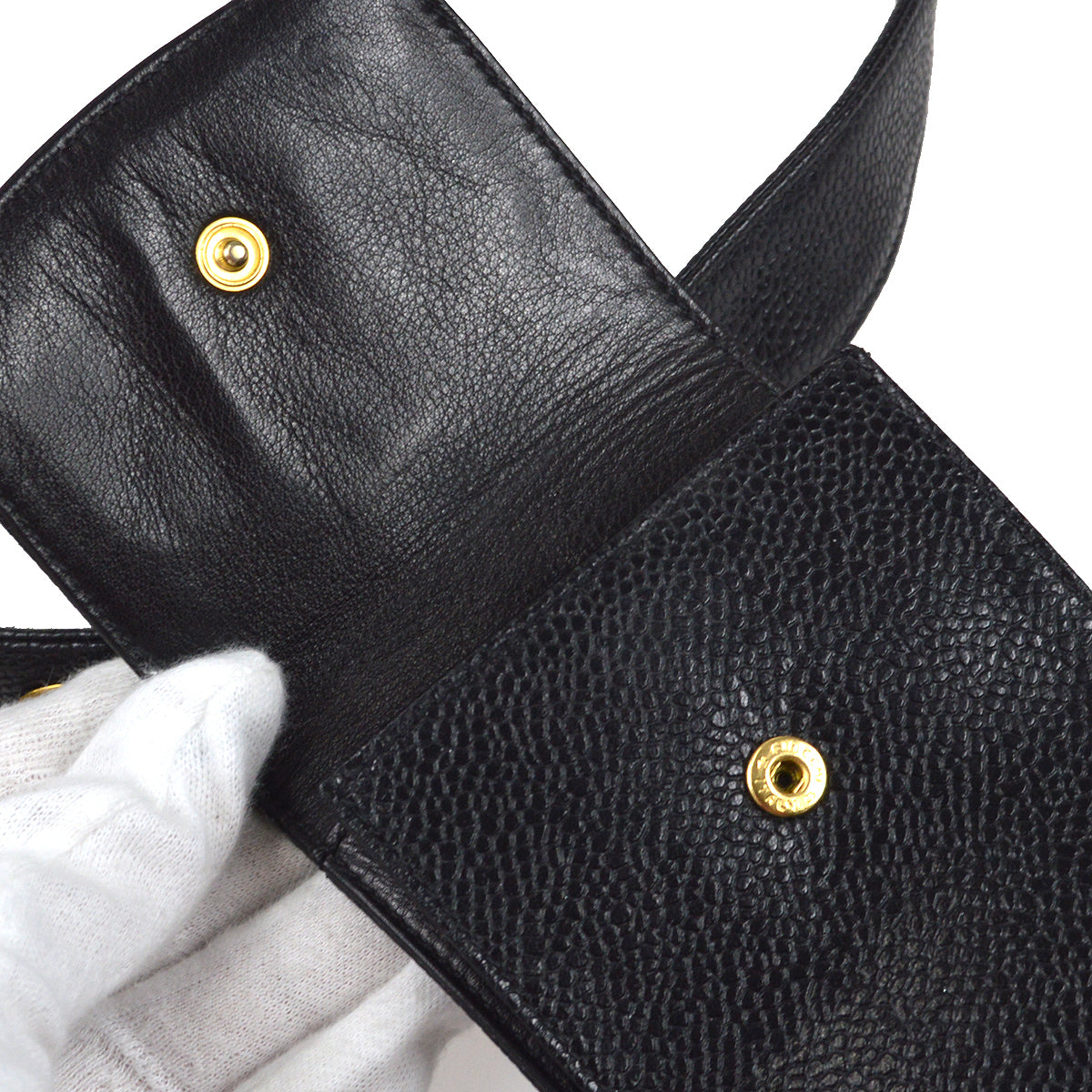 CHANEL 1990s Belt with Multi Bags Black Caviar #80 87907