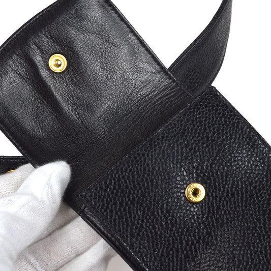 CHANEL 1990s Belt with Multi Bags Black Caviar #80 87907