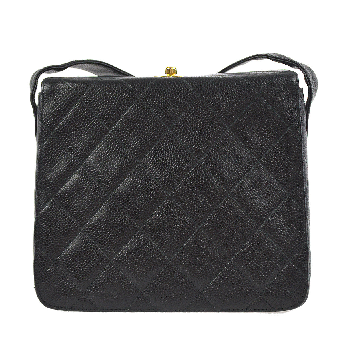 CHANEL 1996-1997 Box Shoulder Bag Mini Black Caviar 88125
