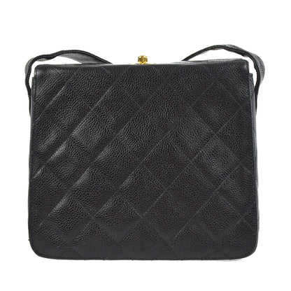 CHANEL 1996-1997 Box Shoulder Bag Mini Black Caviar 88125