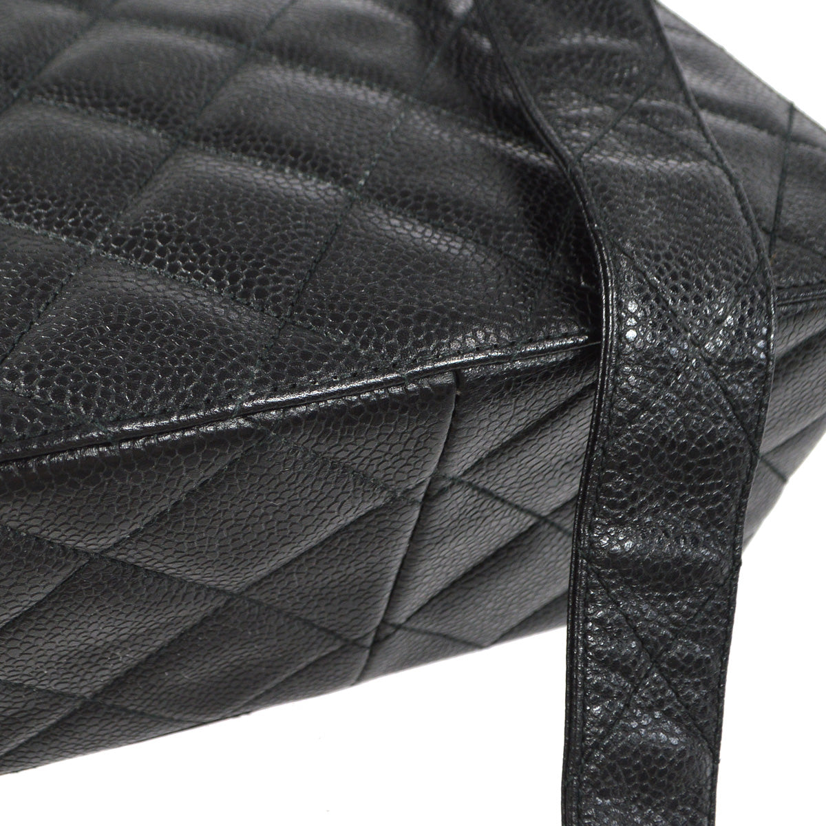 CHANEL 1996-1997 Box Shoulder Bag Mini Black Caviar 88125