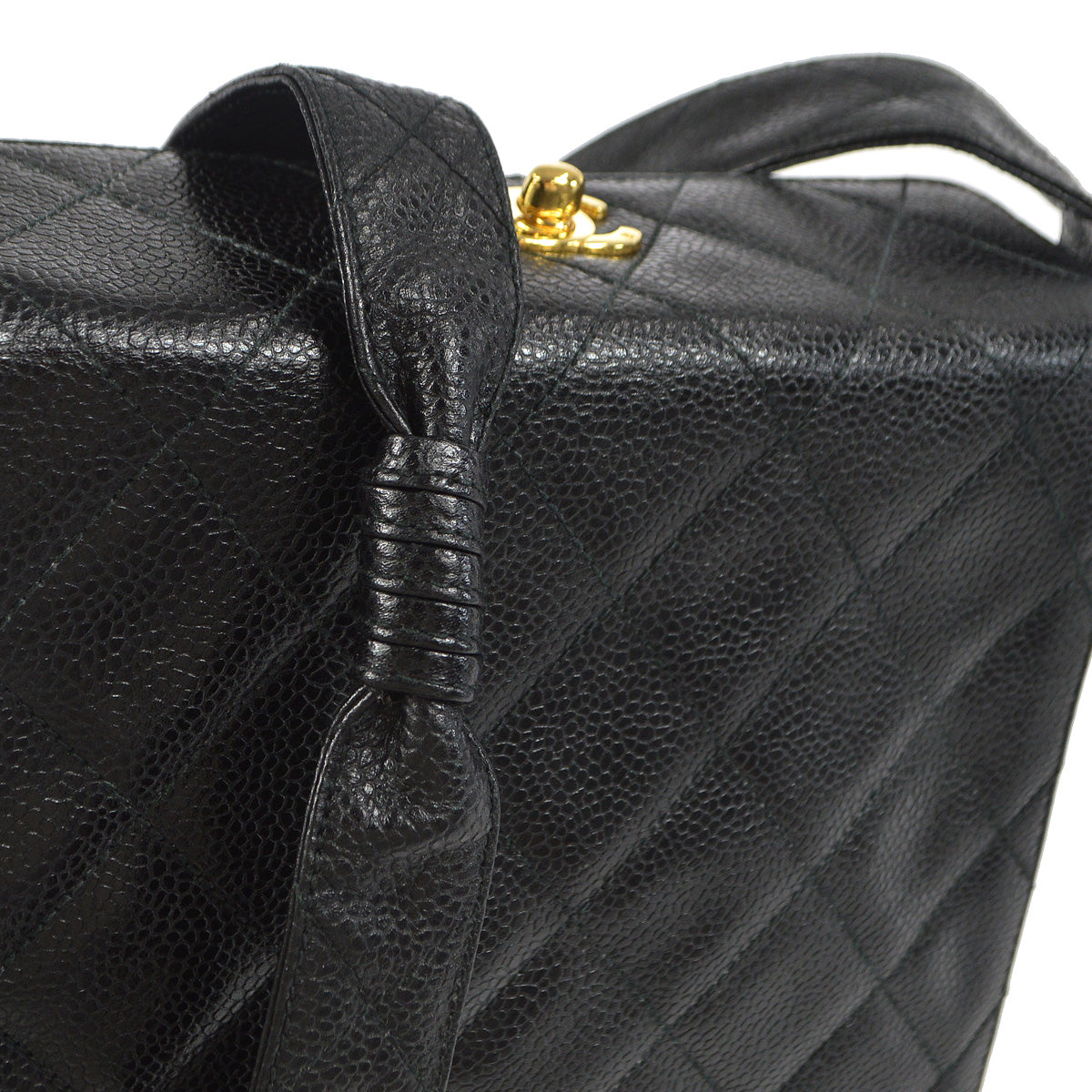 CHANEL 1996-1997 Box Shoulder Bag Mini Black Caviar 88125