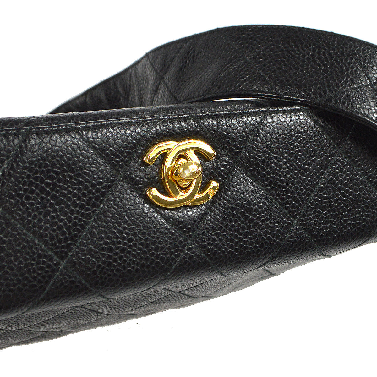CHANEL 1996-1997 Box Shoulder Bag Mini Black Caviar 88125