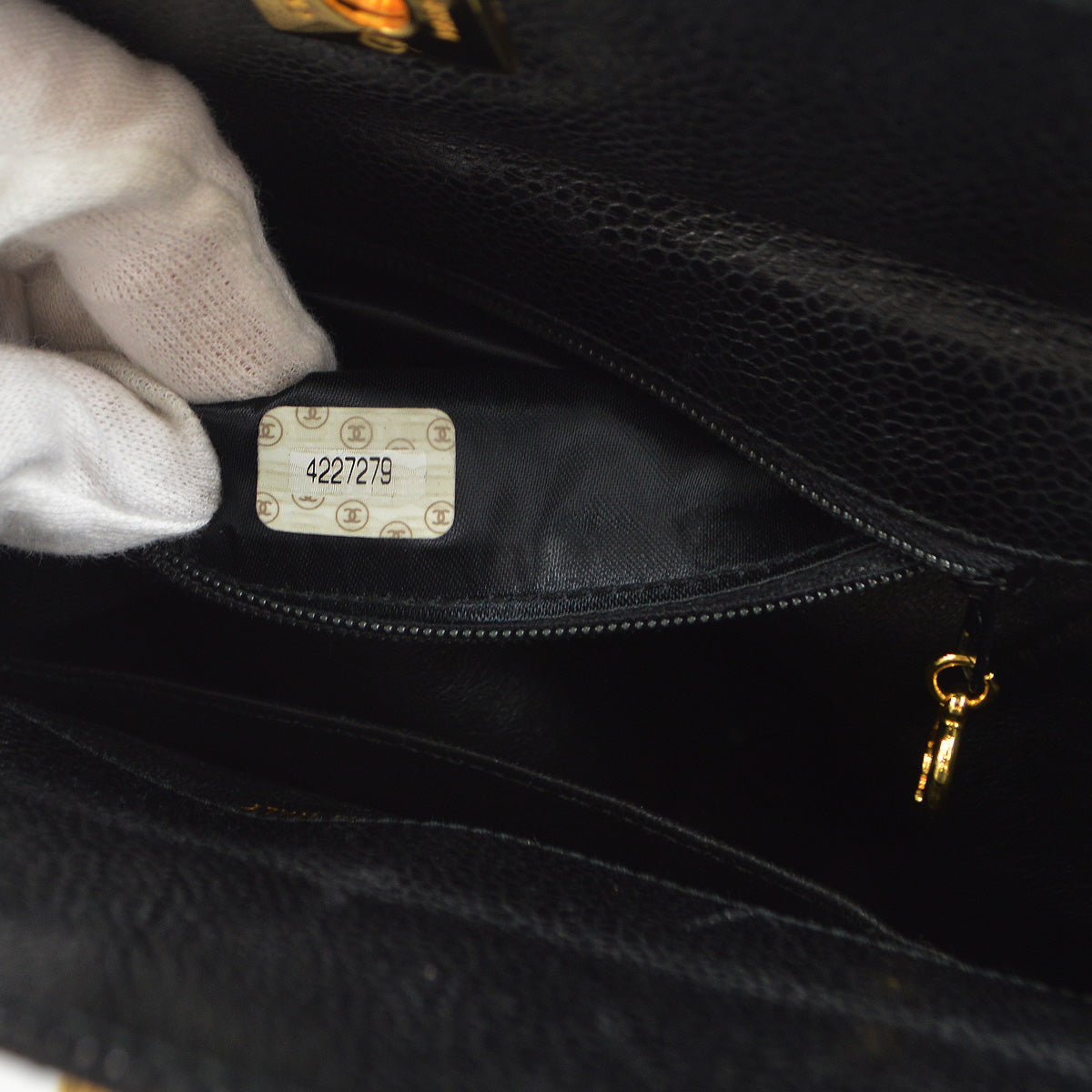 CHANEL 1996-1997 Box Shoulder Bag Mini Black Caviar 88125