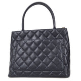 CHANEL 2000-2001 Medallion Tote SHW Navy Caviar 97413