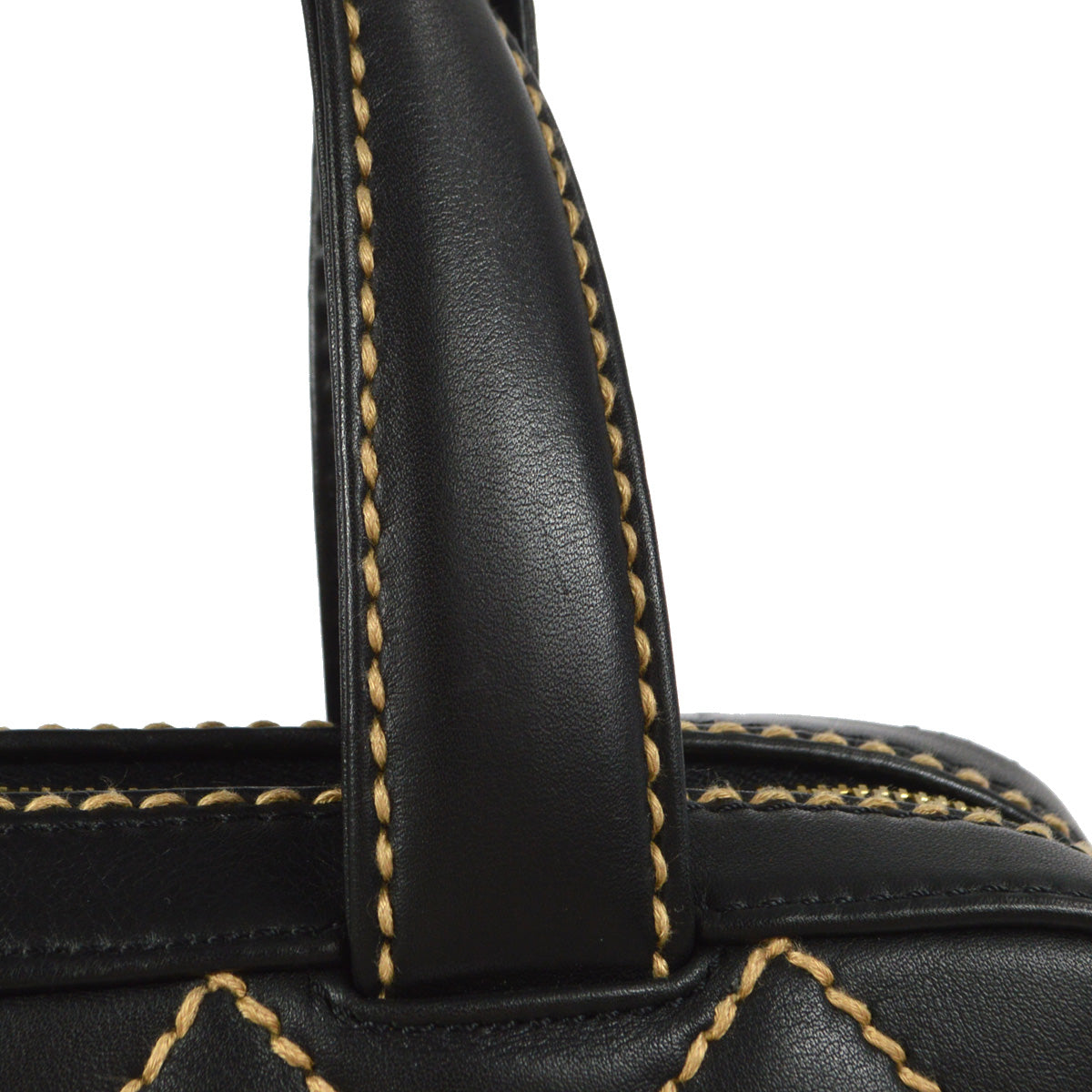CHANEL 2001-2003 Wild Stitch Handbag Black Calfskin 97425
