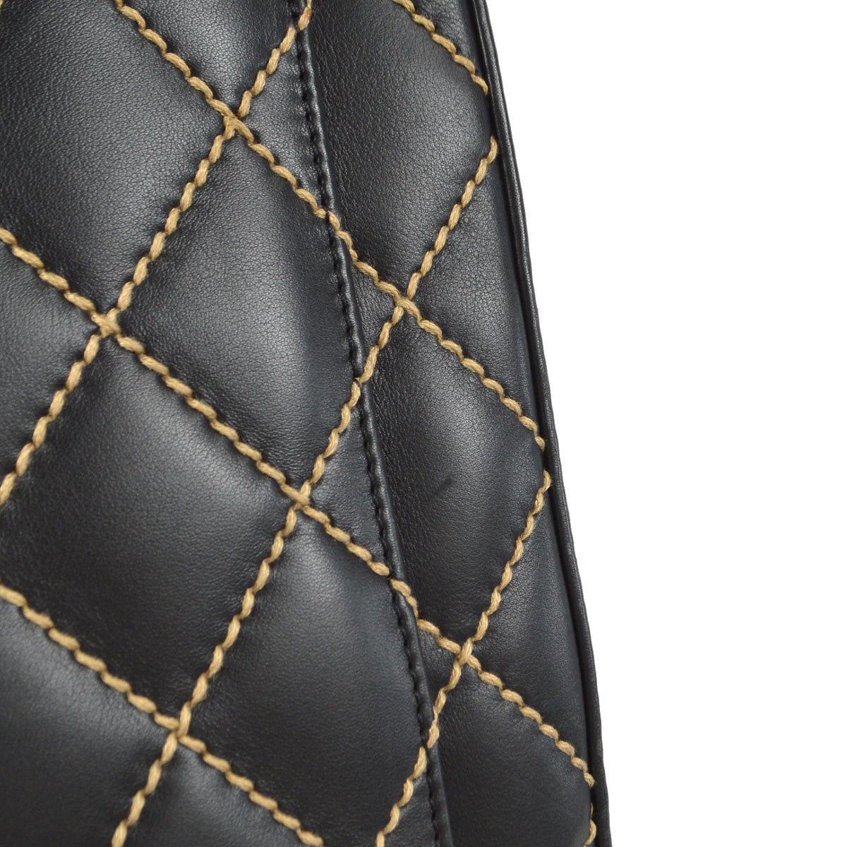 CHANEL 2001-2003 Wild Stitch Handbag Black Calfskin 97425