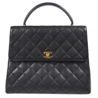 CHANEL 1997-1999 Quilted Kelly 30 Black Caviar 78297