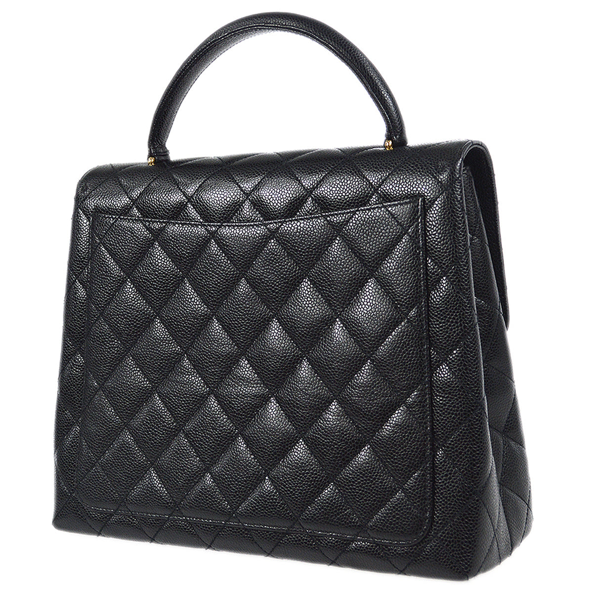 CHANEL 1997-1999 Quilted Kelly 30 Black Caviar 78297