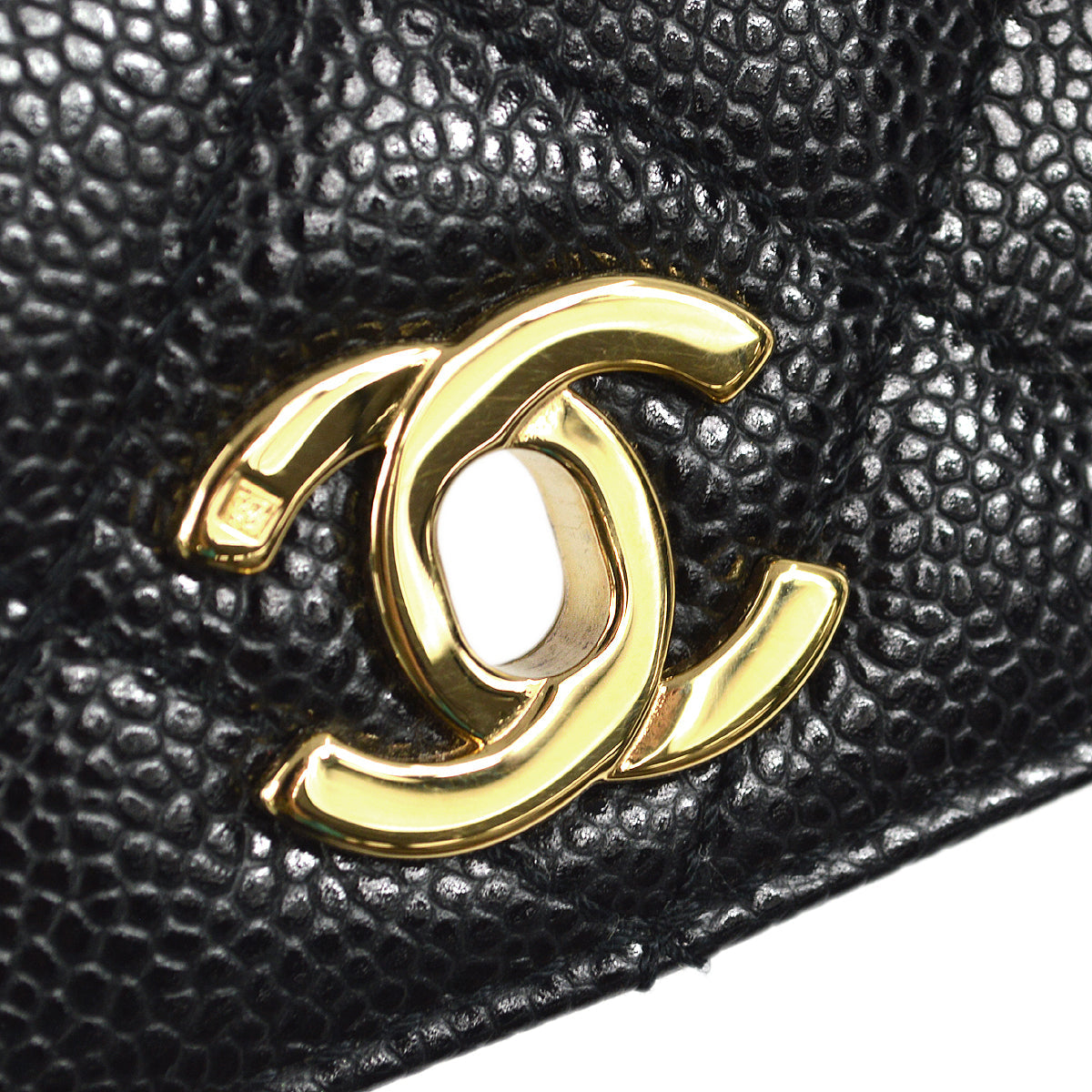 CHANEL 1997-1999 Quilted Kelly 30 Black Caviar 78297