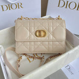 MINI CHAIN BAG 17 IN BEIGE CALFSKIN Amelia