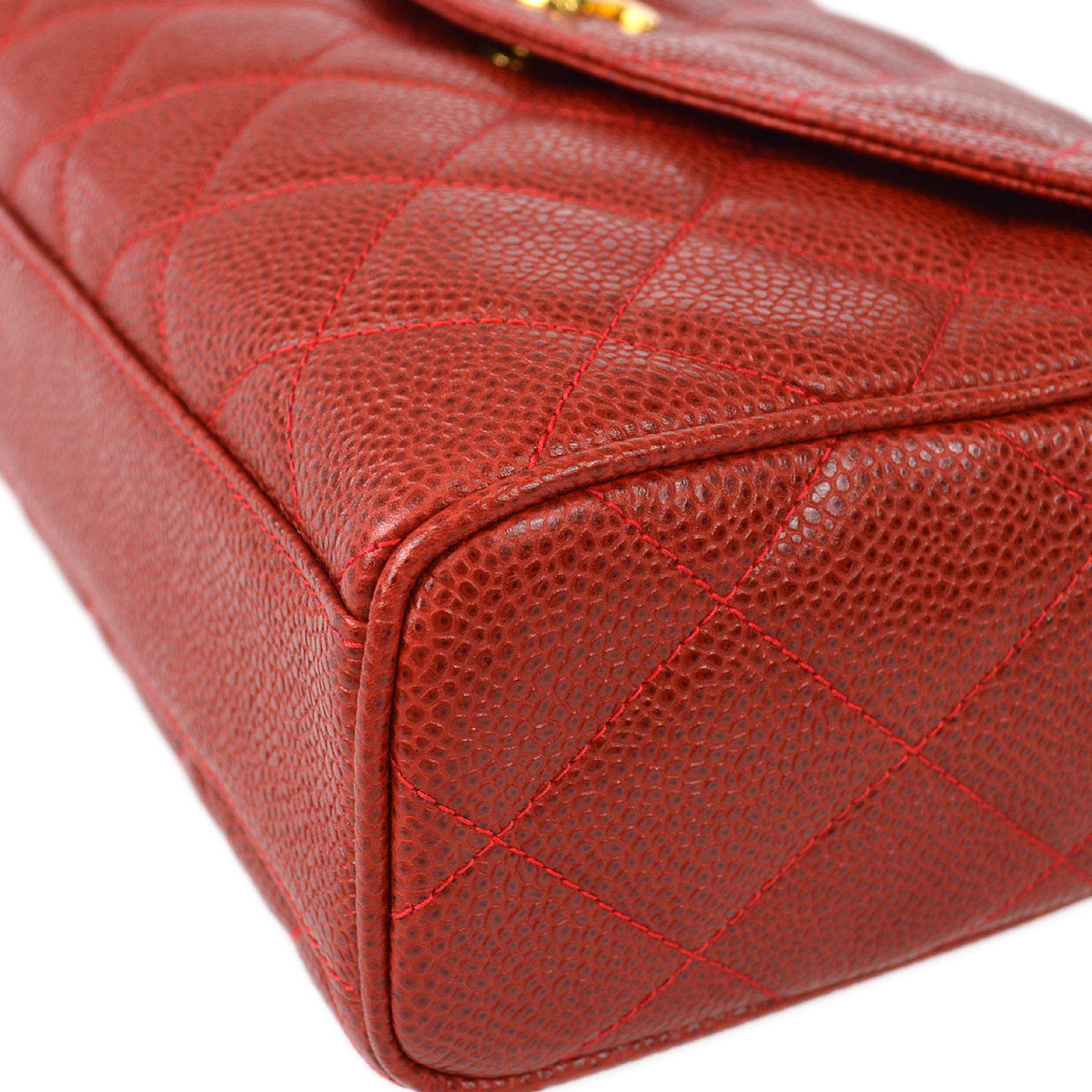 CHANEL Pocket Camera Bag Small Red Caviar 67830