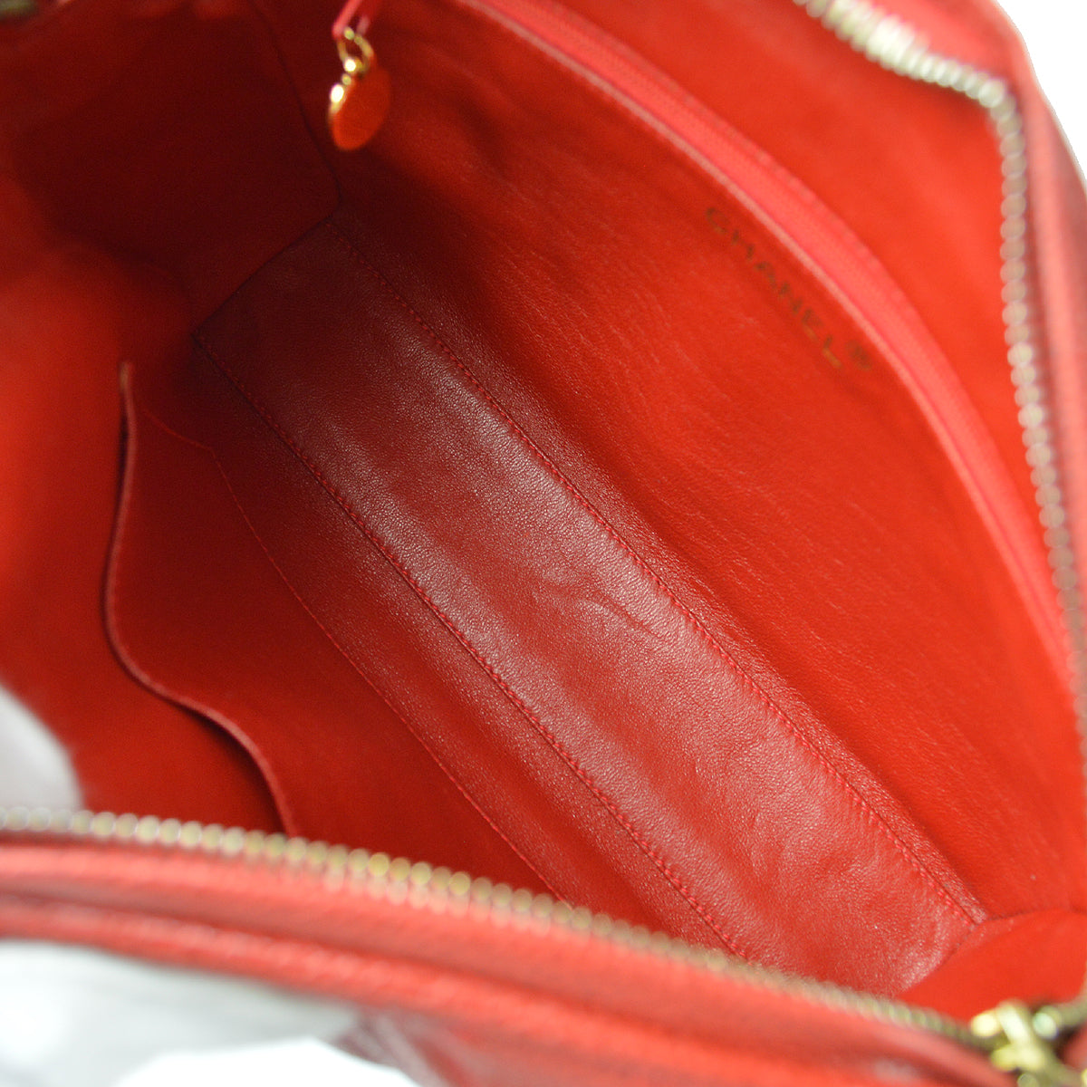 CHANEL Pocket Camera Bag Small Red Caviar 67830