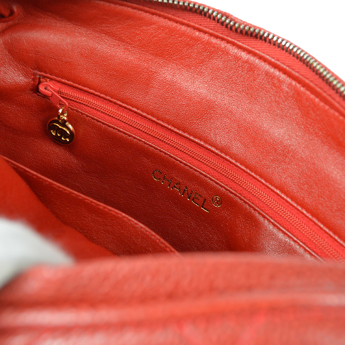 CHANEL Pocket Camera Bag Small Red Caviar 67830