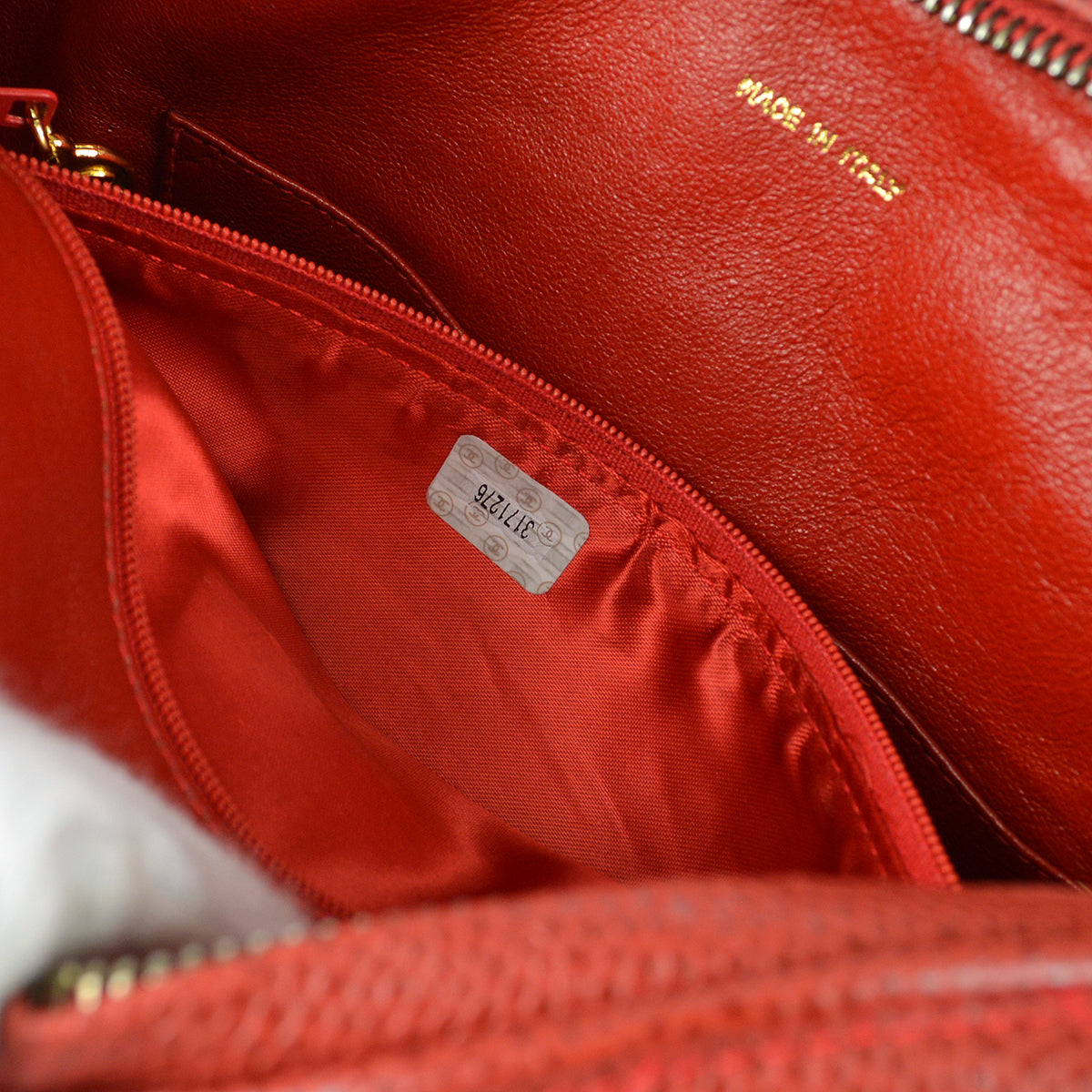 CHANEL Pocket Camera Bag Small Red Caviar 67830