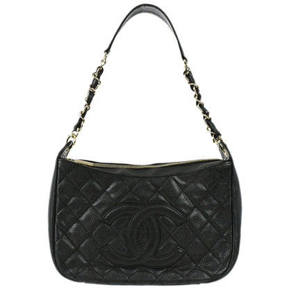 CHANEL 2001-2003 Handbag Black Caviar 78289