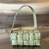 SMALL BRICK CASSETTE 23 IN SWAMP GREEN SOFT LAMBSKIN Amelia