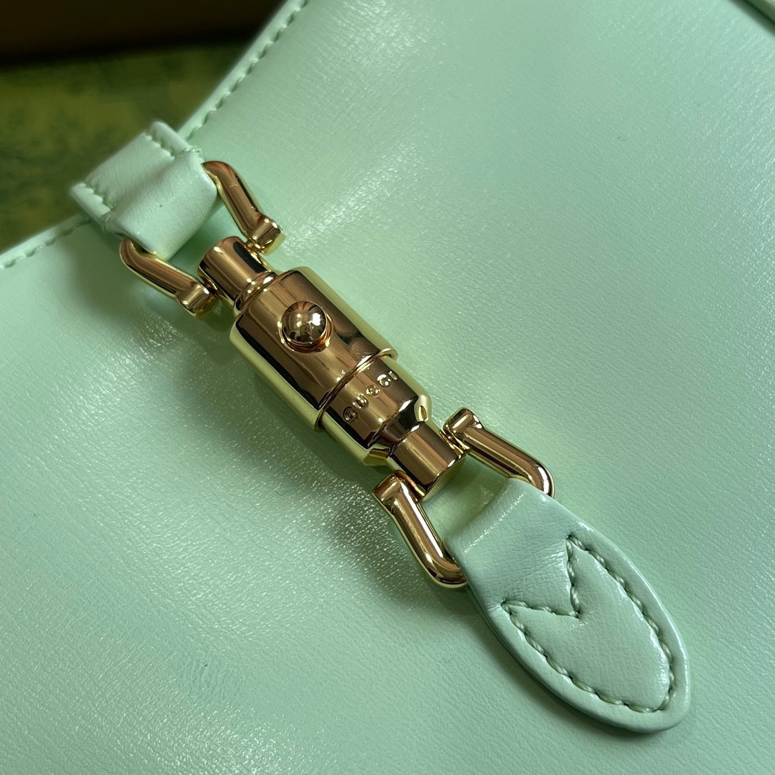 GG JACKIE MINI 19 SHOULDER BAG IN LIGHT GREEN CALFSKIN Amelia Amelia