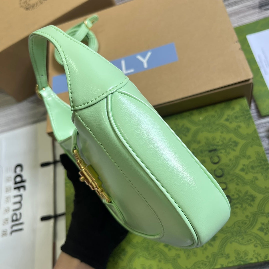GG JACKIE MINI 19 SHOULDER BAG IN LIGHT GREEN CALFSKIN Amelia Amelia