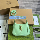 GG JACKIE MINI 19 SHOULDER BAG IN LIGHT GREEN CALFSKIN Amelia Amelia