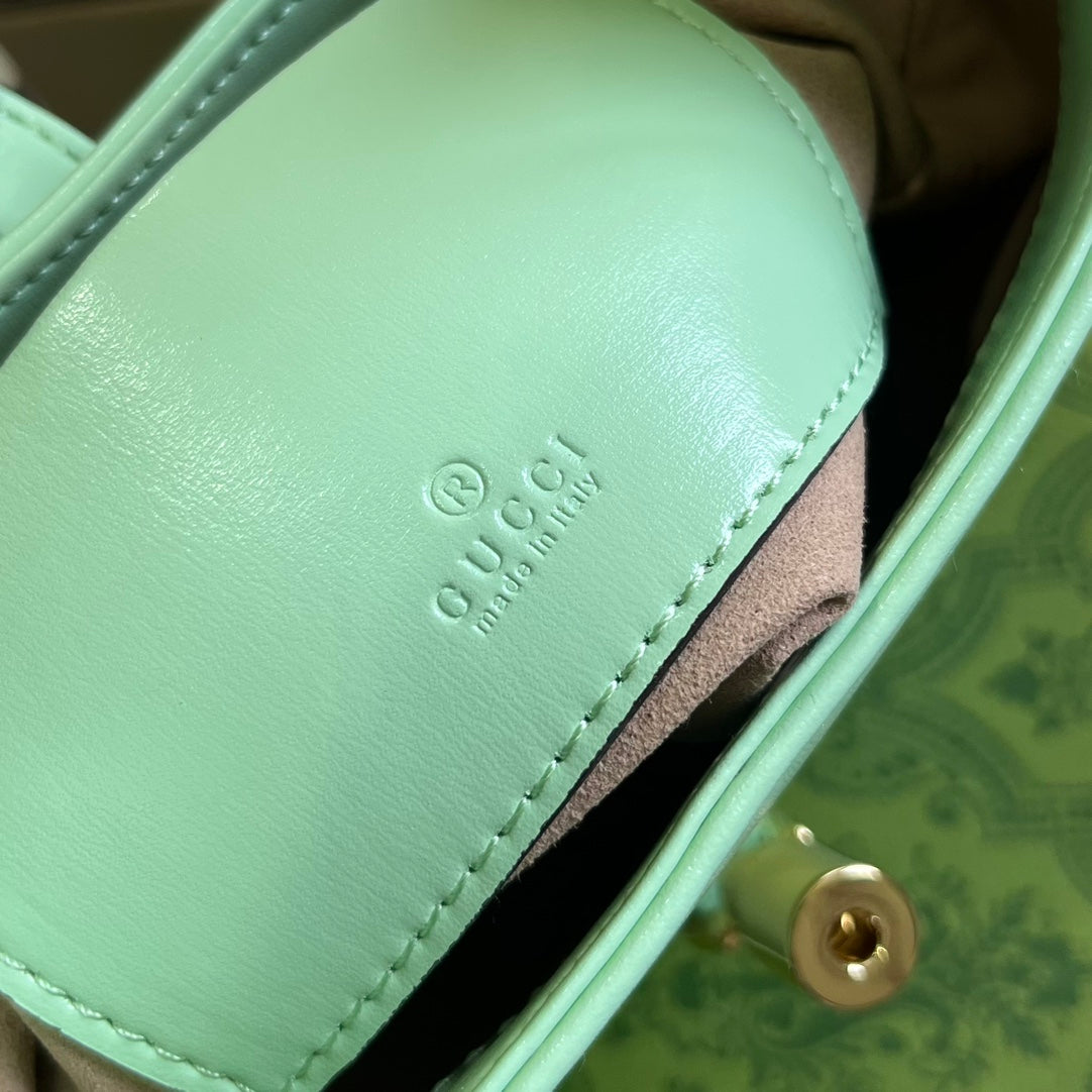 GG JACKIE MINI 19 SHOULDER BAG IN LIGHT GREEN CALFSKIN Amelia