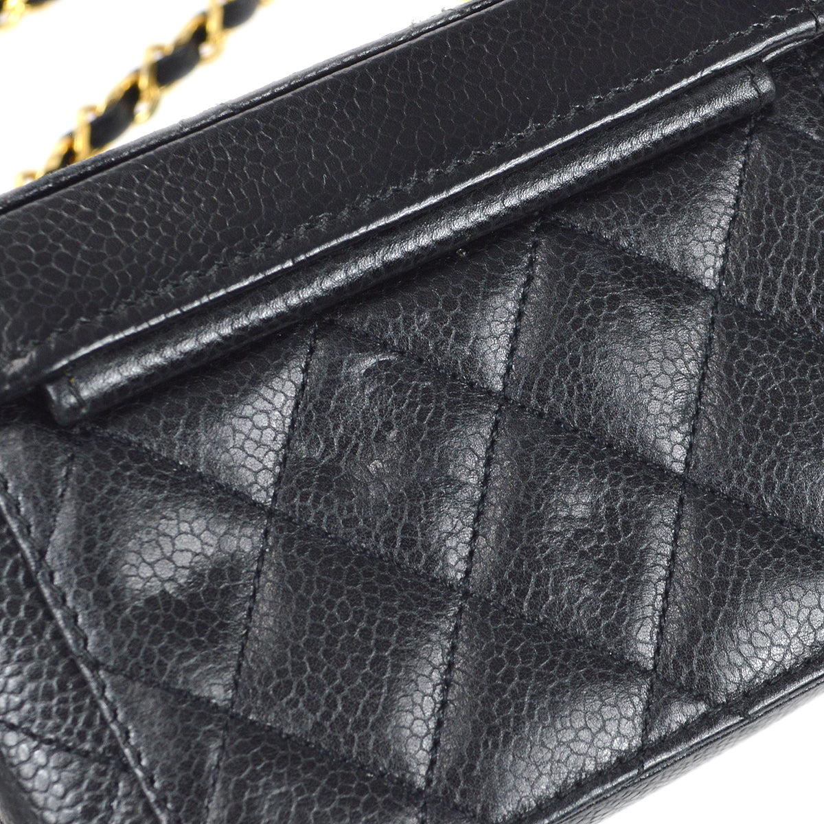 CHANEL Vanity Box Shoulder Bag Micro Black Caviar 88393