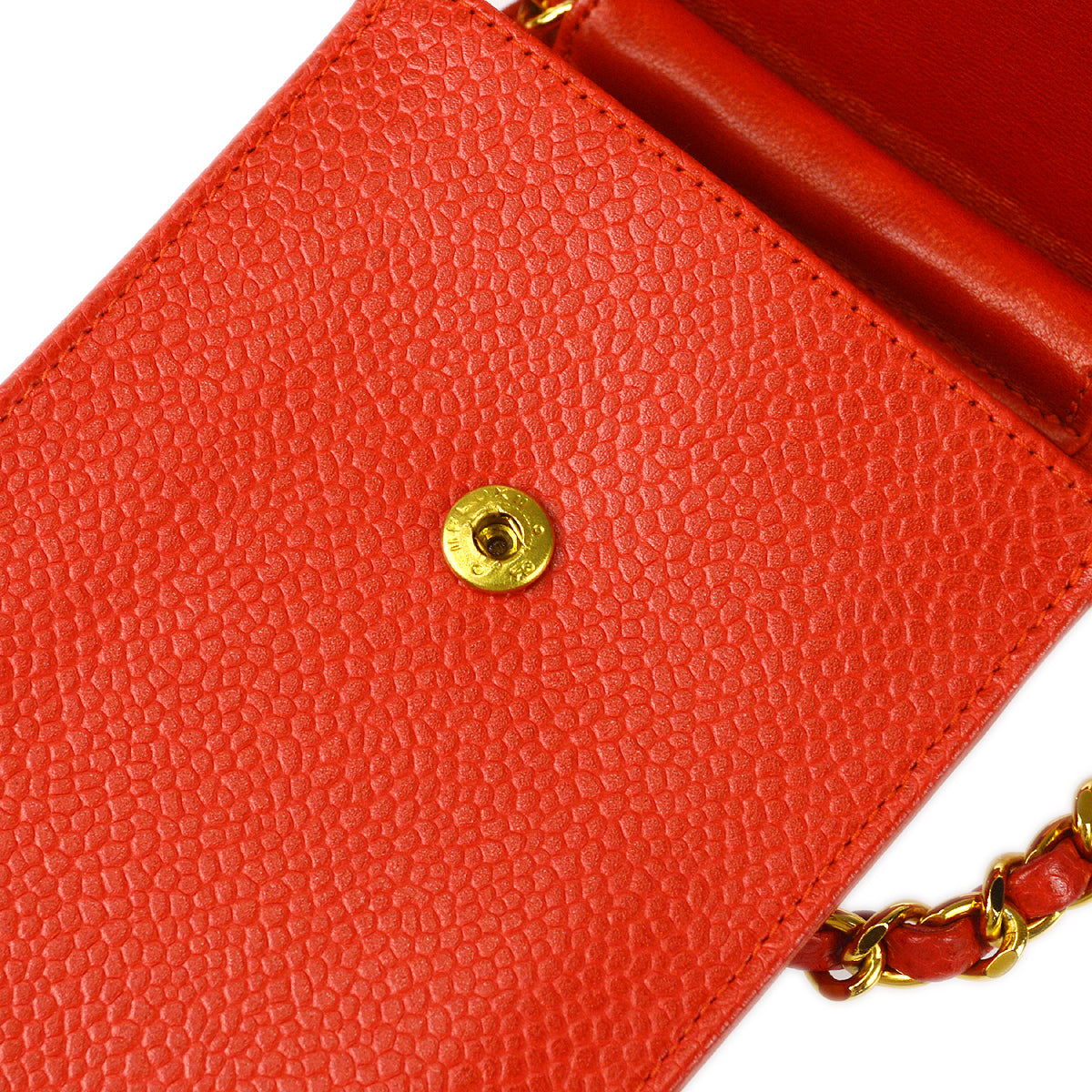 CHANEL 1997-1999 Timeless Phone Case Red Caviar 67940