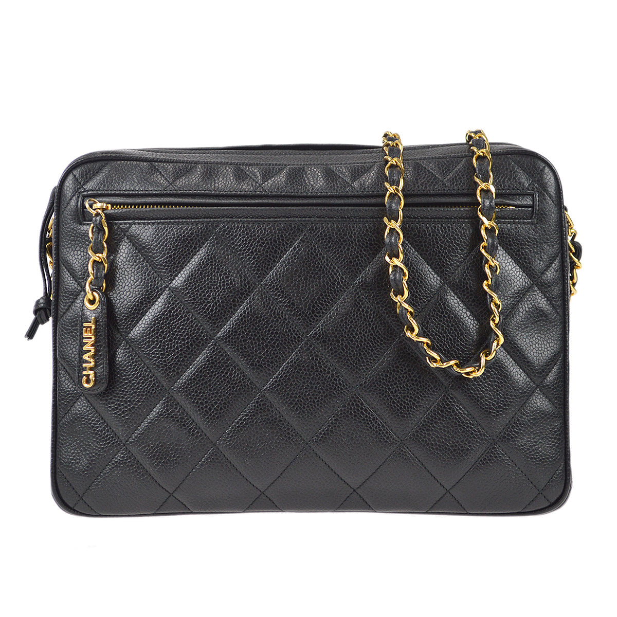 CHANEL 1996-1997 Camera Bag Large Black Caviar 97513