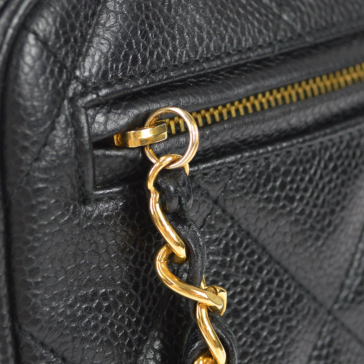 CHANEL 1996-1997 Camera Bag Large Black Caviar 97513