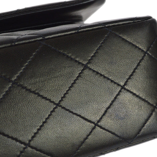 CHANEL Classic Double Flap Medium Shoulder Bag Black Lambskin 67283