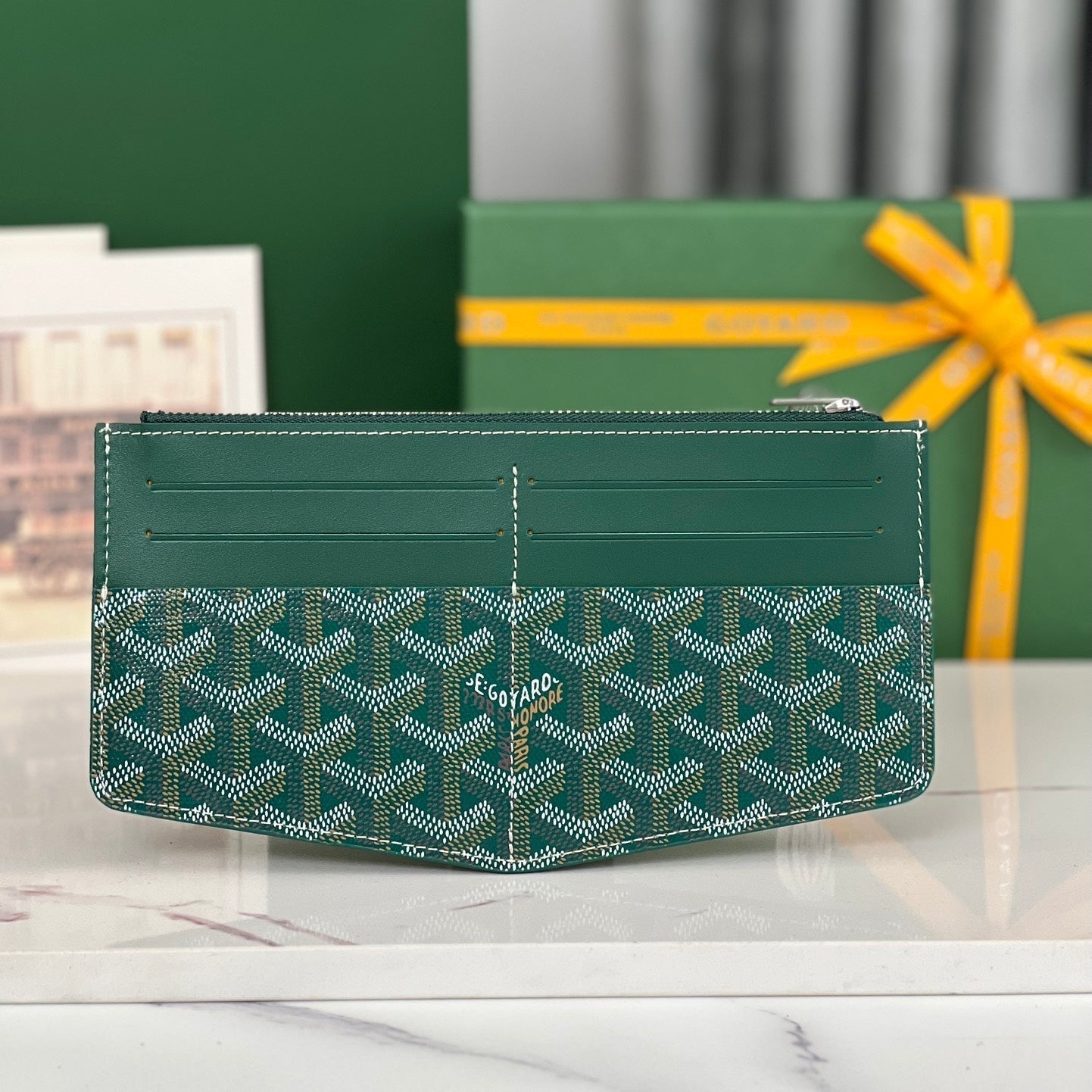 INSERT LOUISE 21 IN GREEN GOYARDINE CANVAS Amelia Amelia