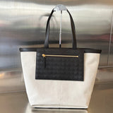 FLIP FLAP 30 IN WHITE CANVAS AND BLACK CALSKIN Amelia Amelia