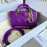 MINI D-JOY BAG 17 IN VIOLET PURPLE LAMBSKIN Amelia