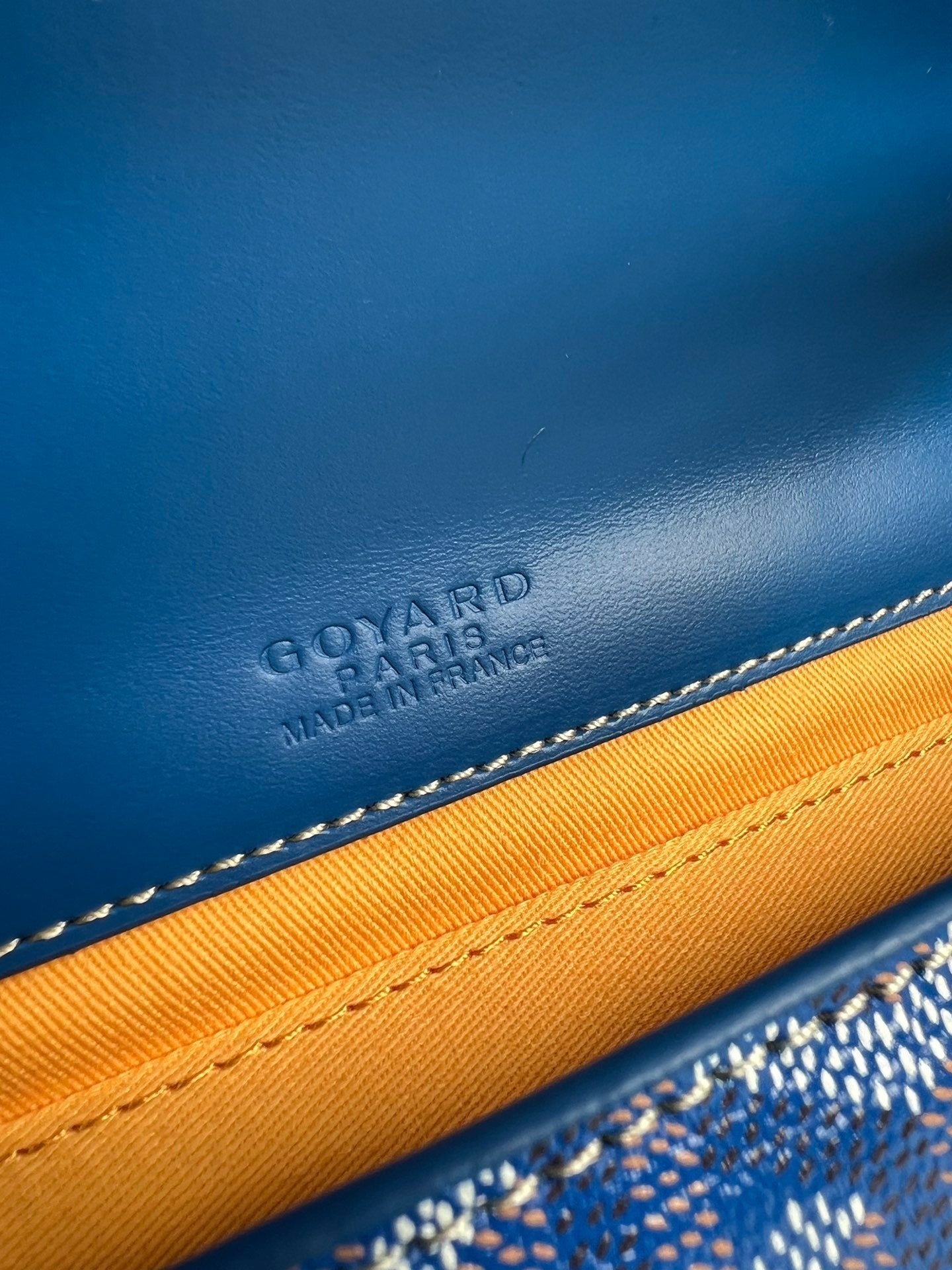 MONTE-CARLO PM CLUTCH 25 IN SAPPHIRE BLUE GOYARDINE CANVAS by Amelia