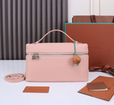 EXTRA BAG L27 IN BLUSH PINK GRAINED CALFSKIN WITH SILVER HARDWARE Amelia