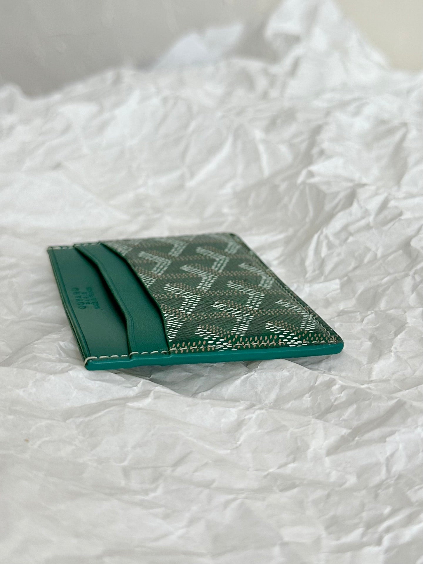 SAINT-SULPICE CARD WALLET 10 IN GREEN GOYARDINE CANVAS AND CALFSKIN Amelia