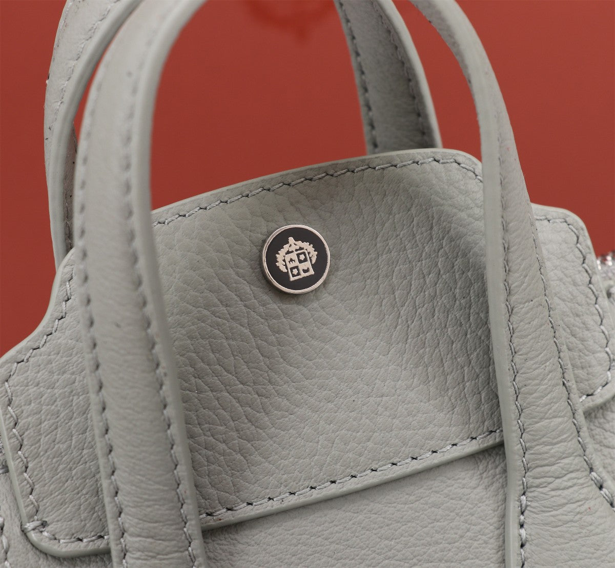 NANO SMILE BAG 18 IN HARBOR GRAY CALFSKIN Amelia Amelia