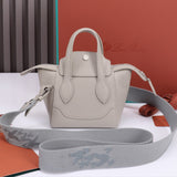 NANO SMILE BAG 18 IN PASTEL GRAY CALFSKIN Amelia Amelia