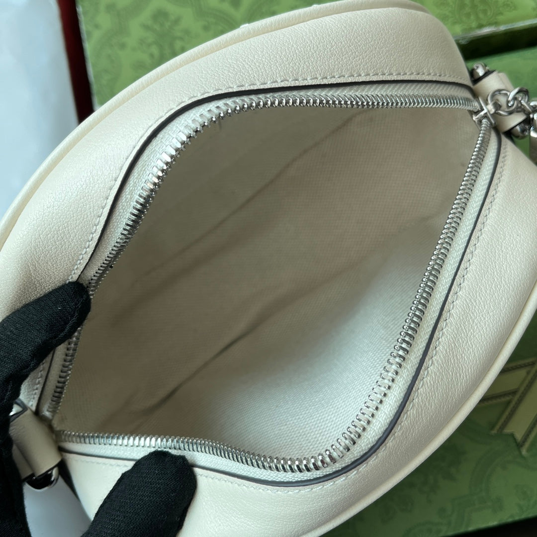 SMALL BLONDIE OVAL SHOULDER BAG 20 IN OFF WHITE CALFSKIN Amelia Amelia