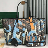 SAINT LOUIS PM BAG 34 IN BLUE LETTRES CAMOUFLAGE GOYARDINE CANVAS Amelia