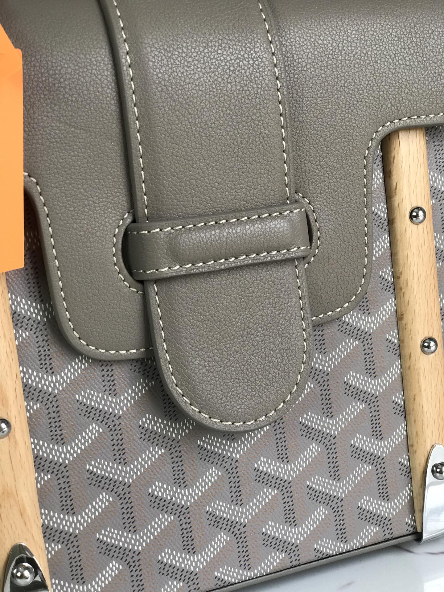 SAÏGON PM BAG 28 IN DESERT GOYARDINE CANVAS AND CALFSKIN by Amelia