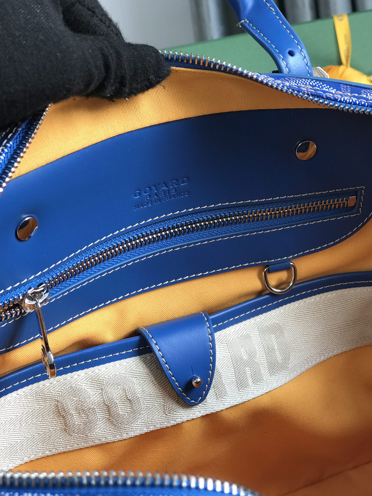 AMBASSADE DOCUMENT CASE 35 IN SAPPHIRE BLUE GOYARDINE CANVAS Amelia