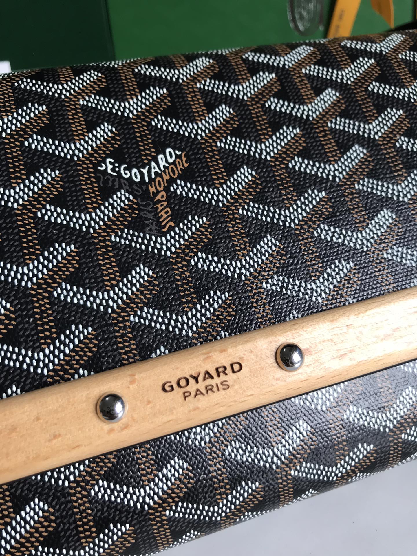MONTE-CARLO PM CLUTCH 25 IN BLACK GOYARDINE CANVAS Amelia Amelia