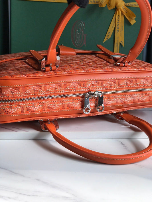 AMBASSADE DOCUMENT CASE 35 IN ORANGE GOYARDINE CANVAS Amelia Amelia