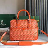AMBASSADE DOCUMENT CASE 35 IN ORANGE GOYARDINE CANVAS by Amelia