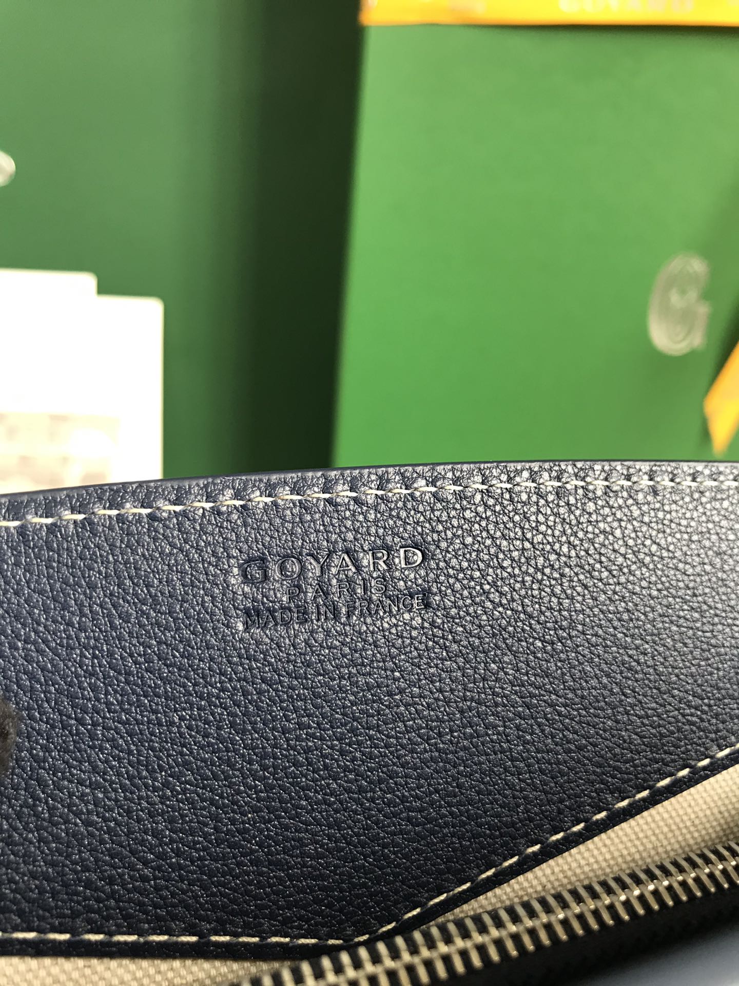 ROUETTE STRUCTURÉ MINI BAG 21 IN NAVY BLUE GOYARDINE CANVAS AND CALFSKIN Amelia