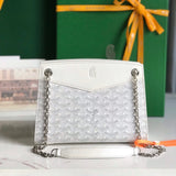 ROUETTE STRUCTURÉ MINI BAG 21 IN WHITE GOYARDINE CANVAS AND CALFSKIN Amelia Bags