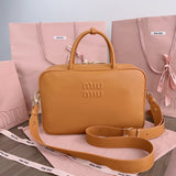 BEAU TOP HANDLE BAG 34 IN PERU BROWN CALFSKIN Amelia