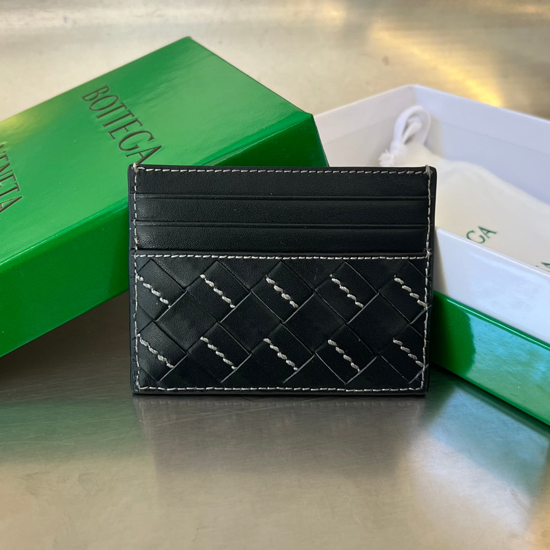 INTRECCIATO 10 CREDIT CARD CASE IN BLACK LAMBSKIN Amelia Amelia